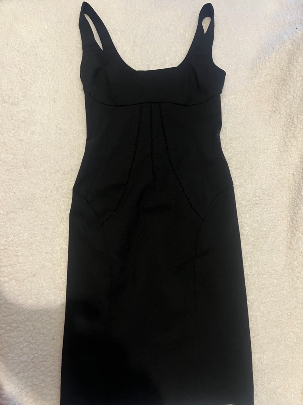 D&G Black Sleeveless Midi bodycon Dress with Square Neck size 24/38